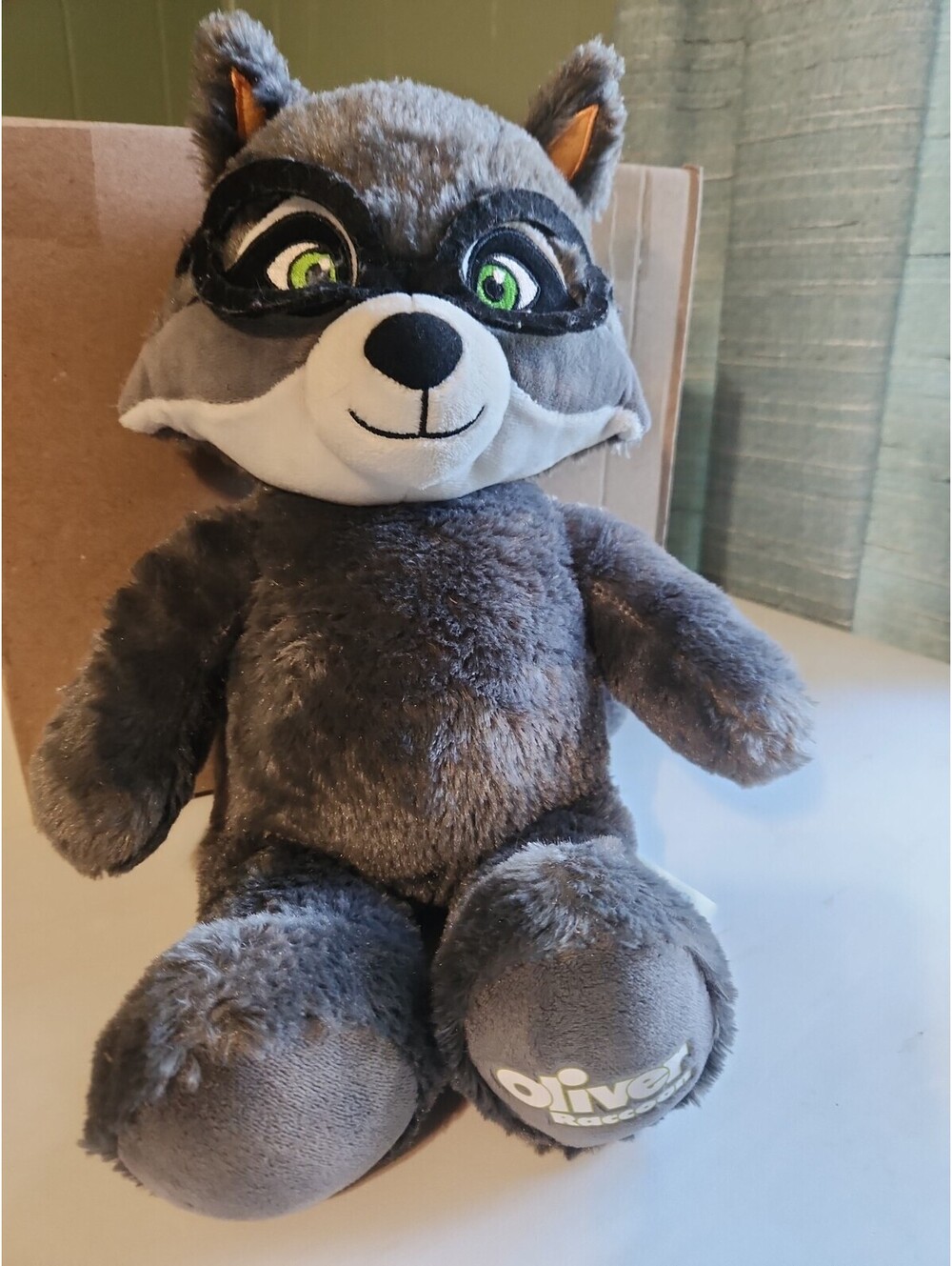 Build A Bear Workshop Oliver Raccoon Gray Plush 15" Very Soft
